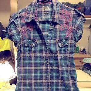 Ladies Wrangler short sleeve button up